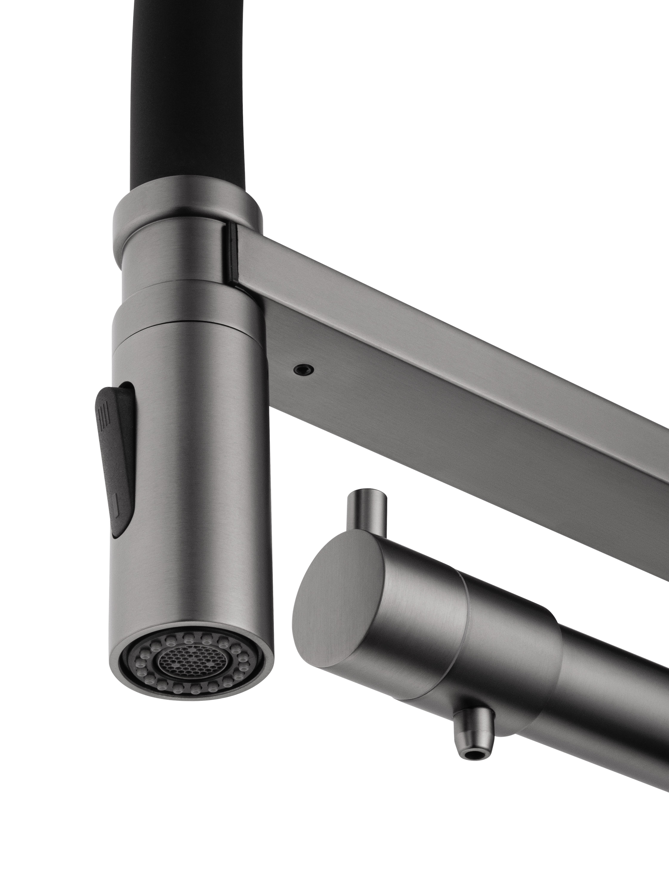 Смеситель для кухни с гибким изливом и подключением фильтра WONZON & WOGHAND, Темный графит (WW-88458007-BGM) - Gidratop.ru изображение