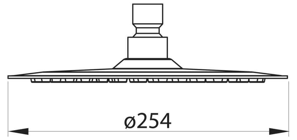Верхний душ, круглое сечение, нержавеющая сталь, 25,4 cm, исполнение сатин BB-SLDC2-IN - Gidratop.ru изображение