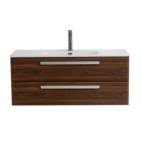 ECO-CER-N База под раковину подвесная с двумя выкатными ящиками, орех шоколад софт, 1200x457x500, ECO-CER-N-1200-2C-SO-NCS-P - Gidratop.ru изображение