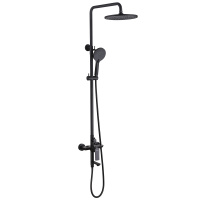 Душевая стойка ABBER Weiss Insel AF8016NB с изливом, черная матовая - Gidratop.ru изображение