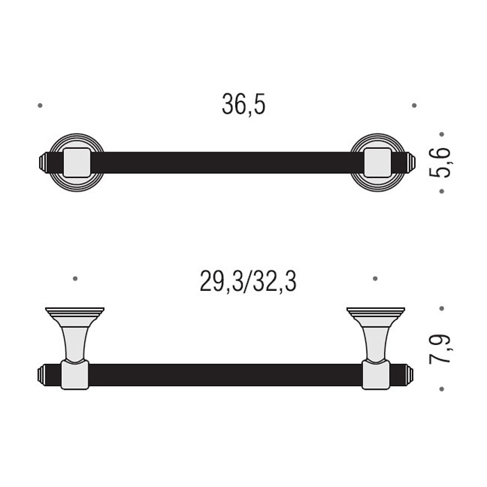Colombo Hermitag Полотенцедержатель 36.5 см, цвет: PVD золото - Gidratop.ru изображение