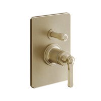 GESSI VENTI20 смеситель встраиваемый, однорычажный, с переключателем на 2 положения, внешняя часть, цвет Warm Bronze Br. PVD - Gidratop.ru изображение