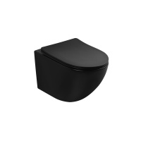 Унитаз ABBER Bequem AC1100TMB подвесной черный матовый, безободковый, смыв торнадо - Gidratop.ru изображение