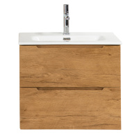 ETNA 39 База под раковину подвесная с двумя выкатными ящиками, с доводчиками, Rovere Nature, 700x390x500, ETNA39-700/390-2C-SO-RN-P - Gidratop.ru изображение