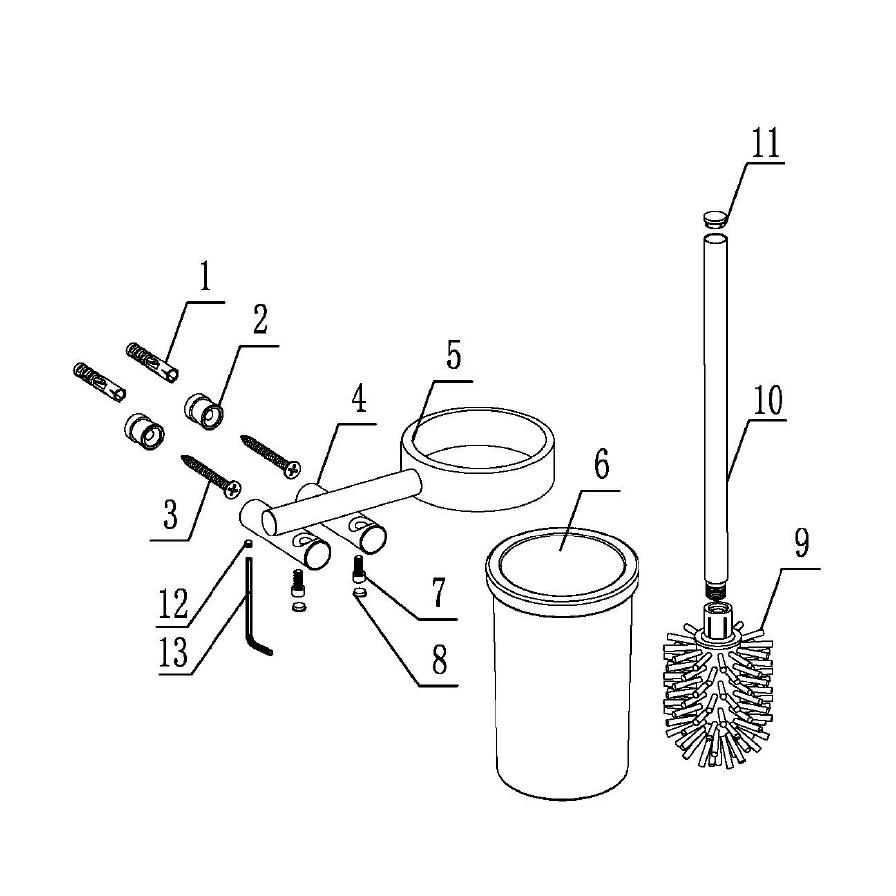 Щетка для туалета ABBER Osten 316 AA1832BG золото брашированное - Gidratop.ru изображение