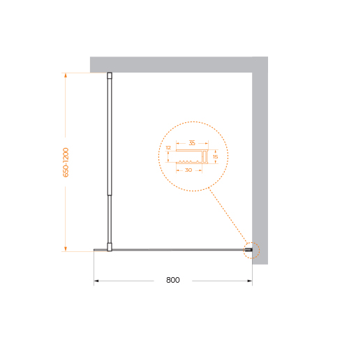 Душевая перегородка BelBagno KRAFT-L-1-80-C-Cr - Gidratop.ru изображение