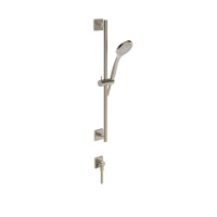 Gessi Emporio shower штанга в комплекте с душевой лейкой, шланг 1,50 м и вывод воды, цвет: Finox Brushed Nickel - Gidratop.ru изображение