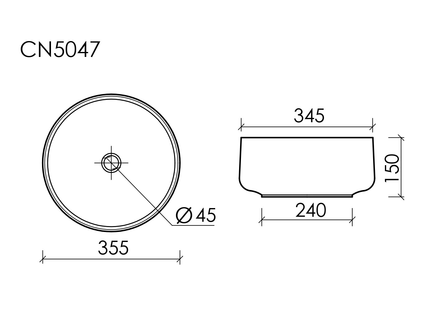 Умывальник чаша накладная круглая Element 355x355x150мм - Gidratop.ru изображение