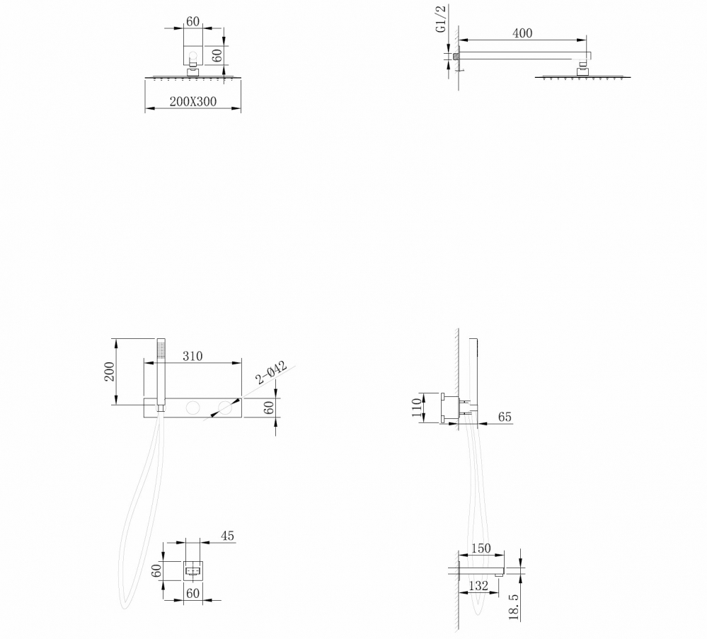 Душевая система ABBER Rund AF8717G скрытого монтажа с изливом, золотое матовое - Gidratop.ru изображение