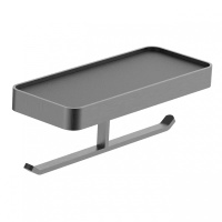 Двойной держатель для туалетной бумаги с полкой WONZON & WOGHAND LOTTE, Темный графит (WW-8356A-BGM) - Gidratop.ru изображение