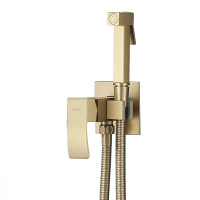 Смеситель ABBER Wasserfall AF8625G с гигиеническим душем, золото матовое - Gidratop.ru изображение
