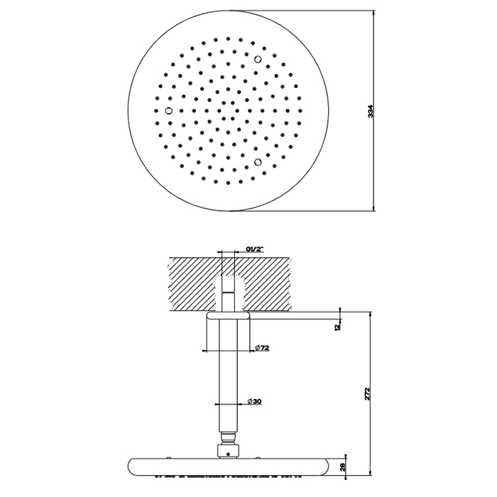 Gessi Goccia верхний душ для потолочного крепления Oslash;306мм, цвет: белый - Gidratop.ru изображение