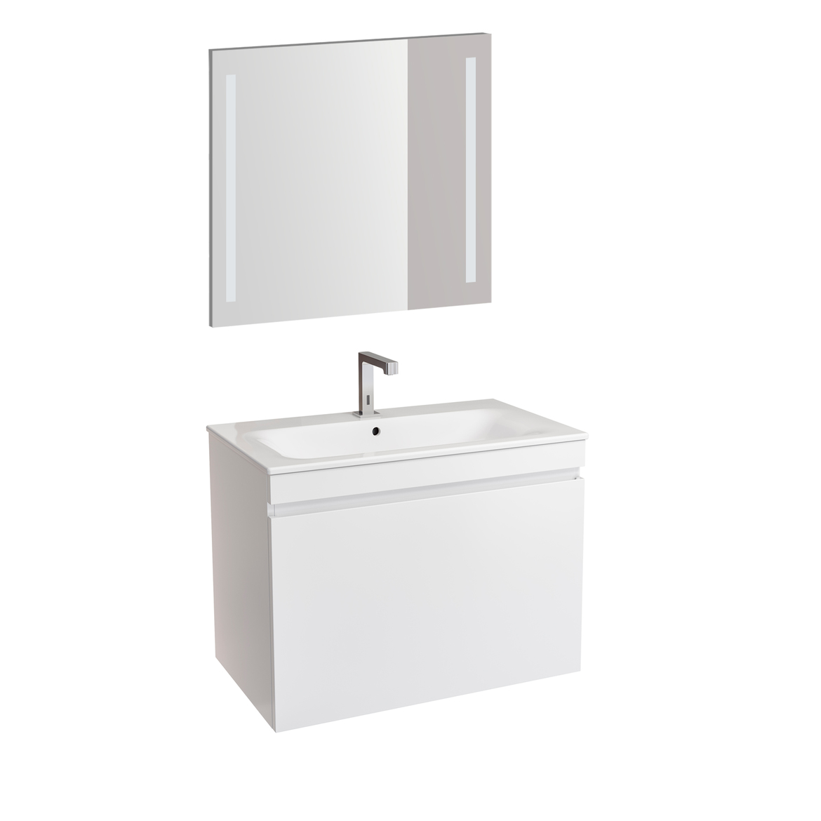 Комплект мебели для ванной Geberit Renova 529.916.01.8 подвесной белый глянец 80 см