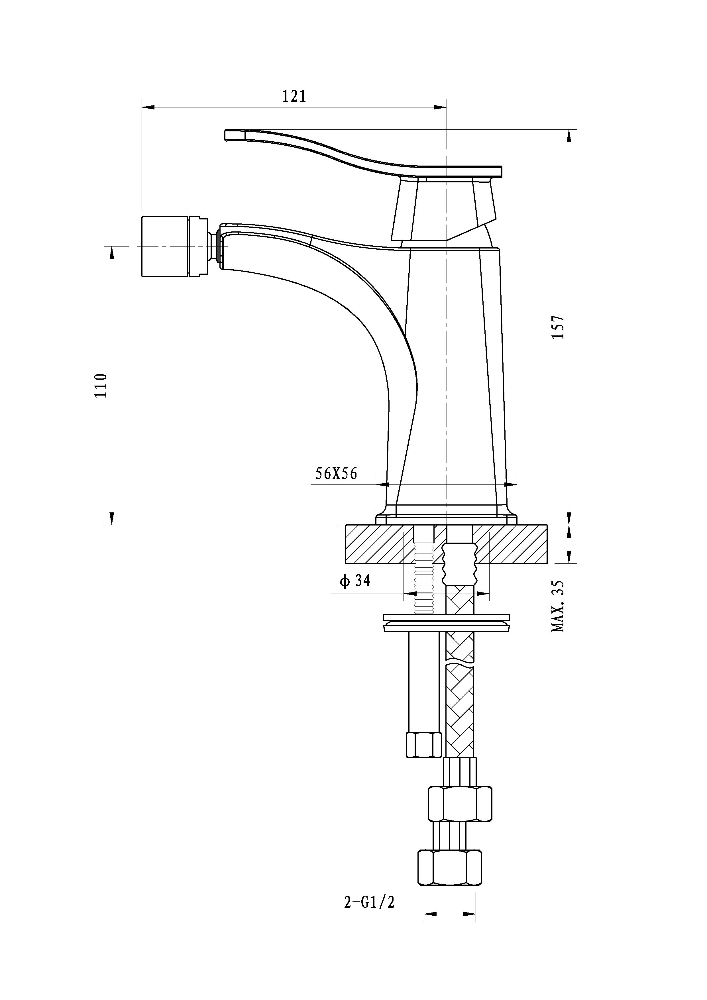 Смеситель для биде WONZON & WOGHAND NAVIA, Хром (WW-185001-CR) - Gidratop.ru изображение