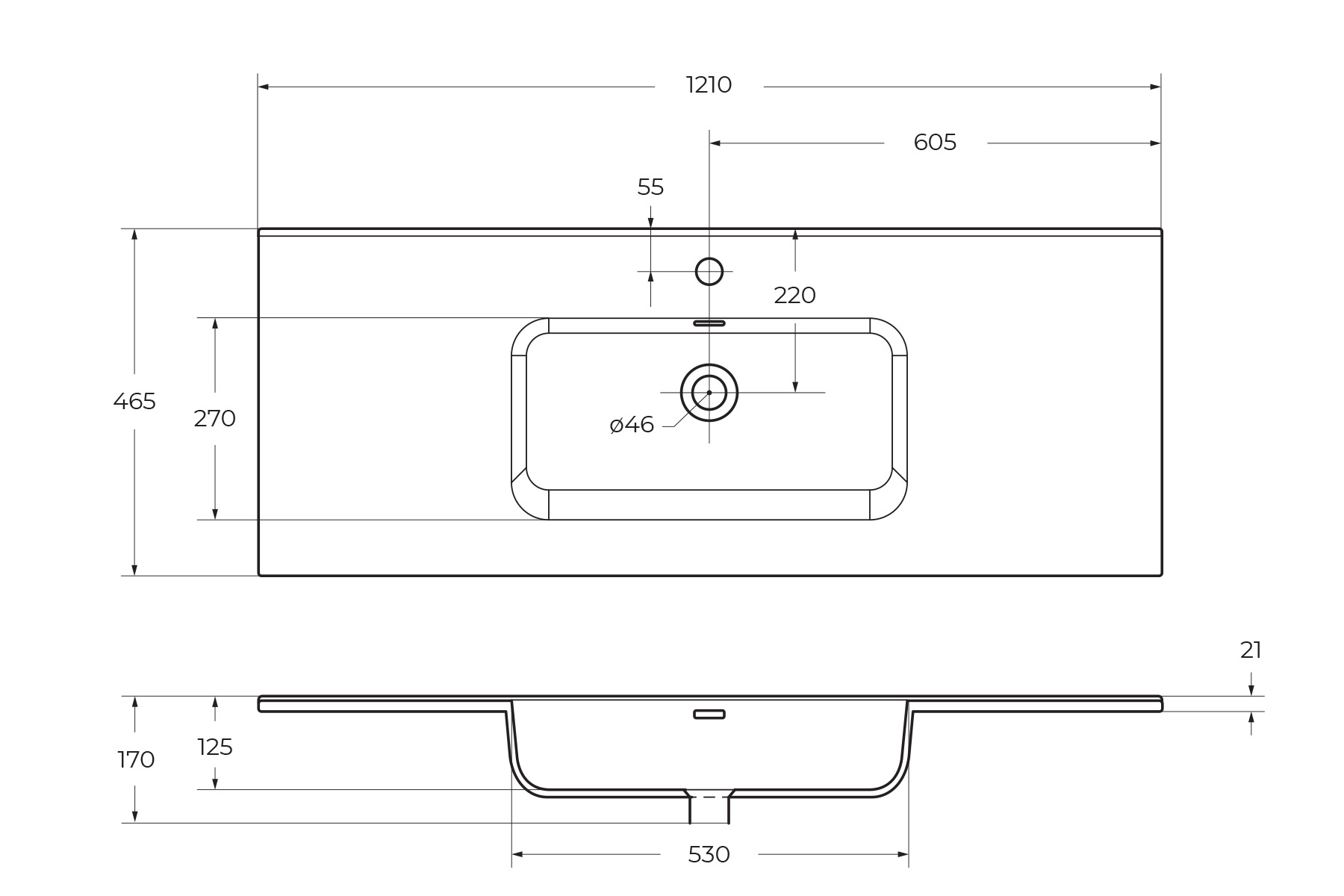 Керамическая раковина BB1200ETL, 1210x460x175 - Gidratop.ru изображение
