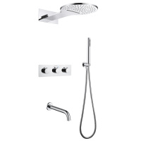 Душевая система ABBER Wasser Kreis AF8150 скрытого монтажа с изливом, термостат, хром - Gidratop.ru изображение