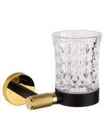 Стакан для зубных щеток с держателем WONZON & WOGHAND MAJESTIC, Черный/Золото (WW-9221) - Gidratop.ru изображение