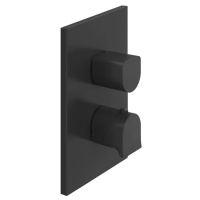 GESSI Rilievo встраиваемый смеситель для душа, термостатический,  на 3 источника (внешние части), цвет: nero XL - Gidratop.ru изображение