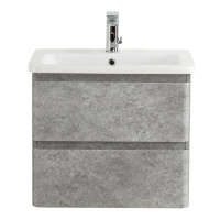 ALBANO-CER База под керамическую раковину  подвесная с двумя выкатными ящиками, Cemento Verona Grigio, 570x444x500, ALBANO-CER-600-2C-SO-CVG - Gidratop.ru изображение