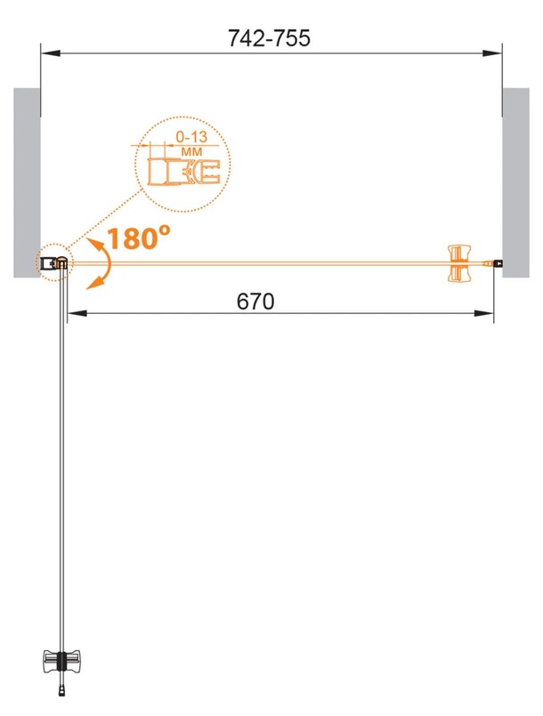 Душевая дверь CEZARES ECO-O-B-1-75-C-Cr - Gidratop.ru изображение