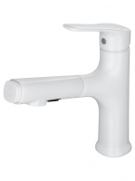 Смеситель для раковины с выдвижным изливом WONZON & WOGHAND, Белый матовый (WW-AE4151-MW) - Gidratop.ru изображение