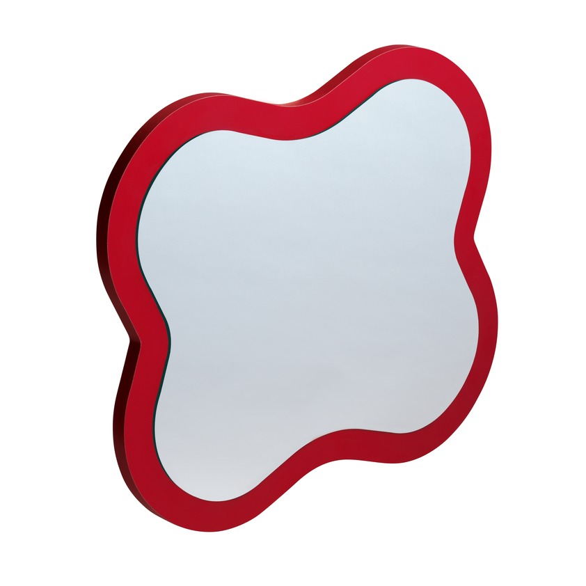 Зеркало в форме цветка Laufen 4.6160.1.003.469.1 рамка красная