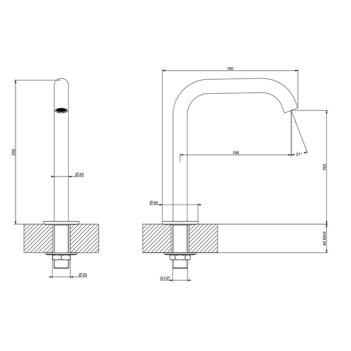 GESSI 316 излив для раковины, настольный, высота 160 мм., цвет Black XL - Gidratop.ru изображение