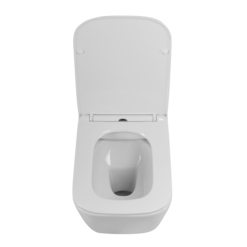 DUE 2.0 Унитаз подвесной безободковый с сиденьем дюропласт soft close BB7107CHR/SC - Gidratop.ru изображение
