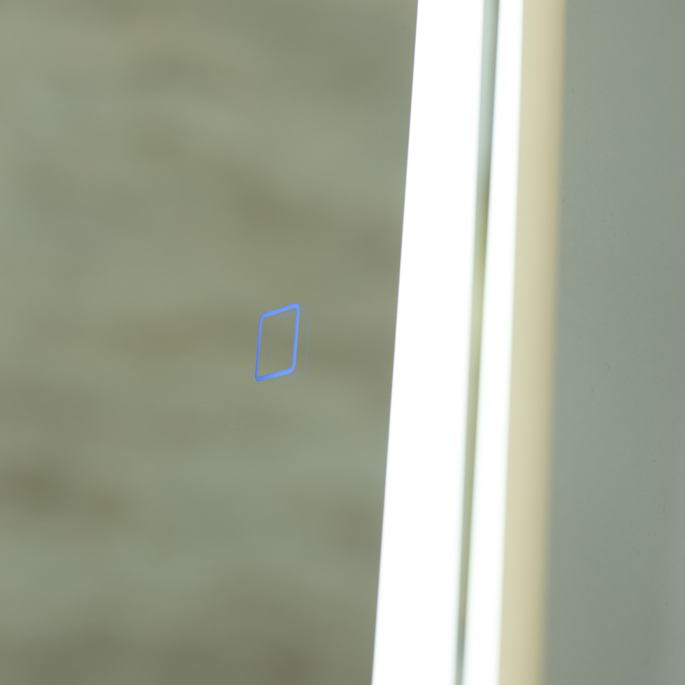 Зеркальный шкаф с одной распашной дверью, с двумя стеклянными полками, со встроенной подсветкой и сенсорным выключателем SPC-MAR-400/800-1A-LED-TCH, 12W, 220-240V, 400x800x150 - Gidratop.ru изображение