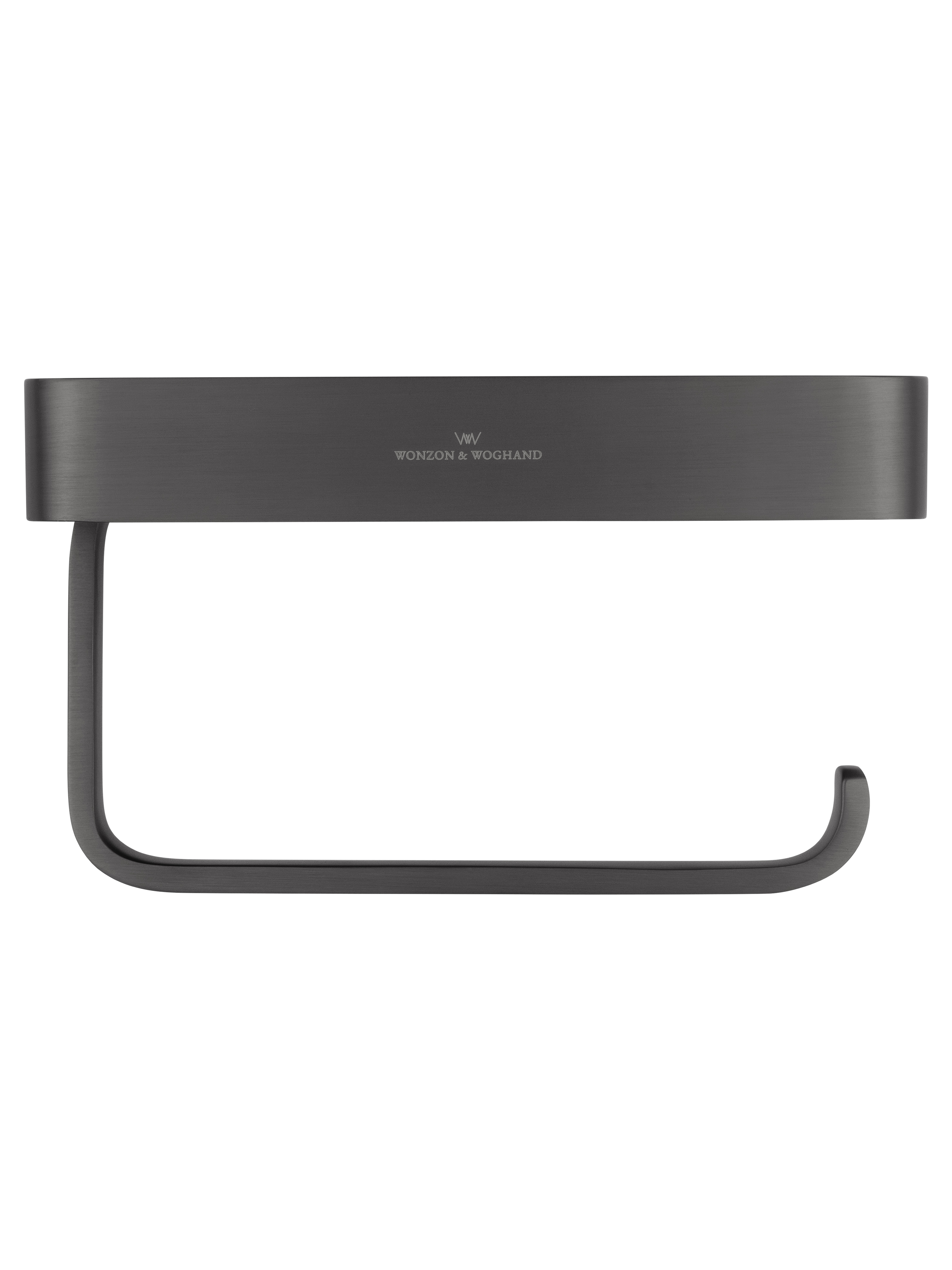 Держатель для туалетной бумаги с полкой WONZON & WOGHAND GRAFFITY, Темный графит (WW-9336) - Gidratop.ru изображение