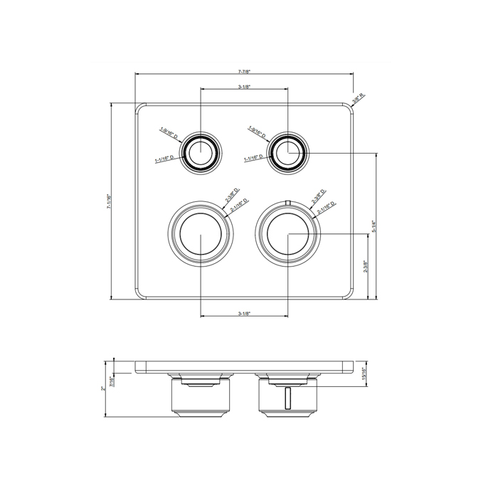 GESSI HI-FI ECLECTIC смеситель для душа настенный встраиваемый, термостатический, с 2 запорными кнопками, цвет Хром - Gidratop.ru изображение