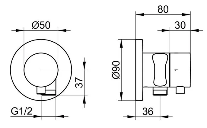 Запорный вентиль Keuco IXMO встраиваемый, с переключателем на 3 потребителя, выводом для шланга и держателем лейки DN 15, 59549011201 - Gidratop.ru изображение