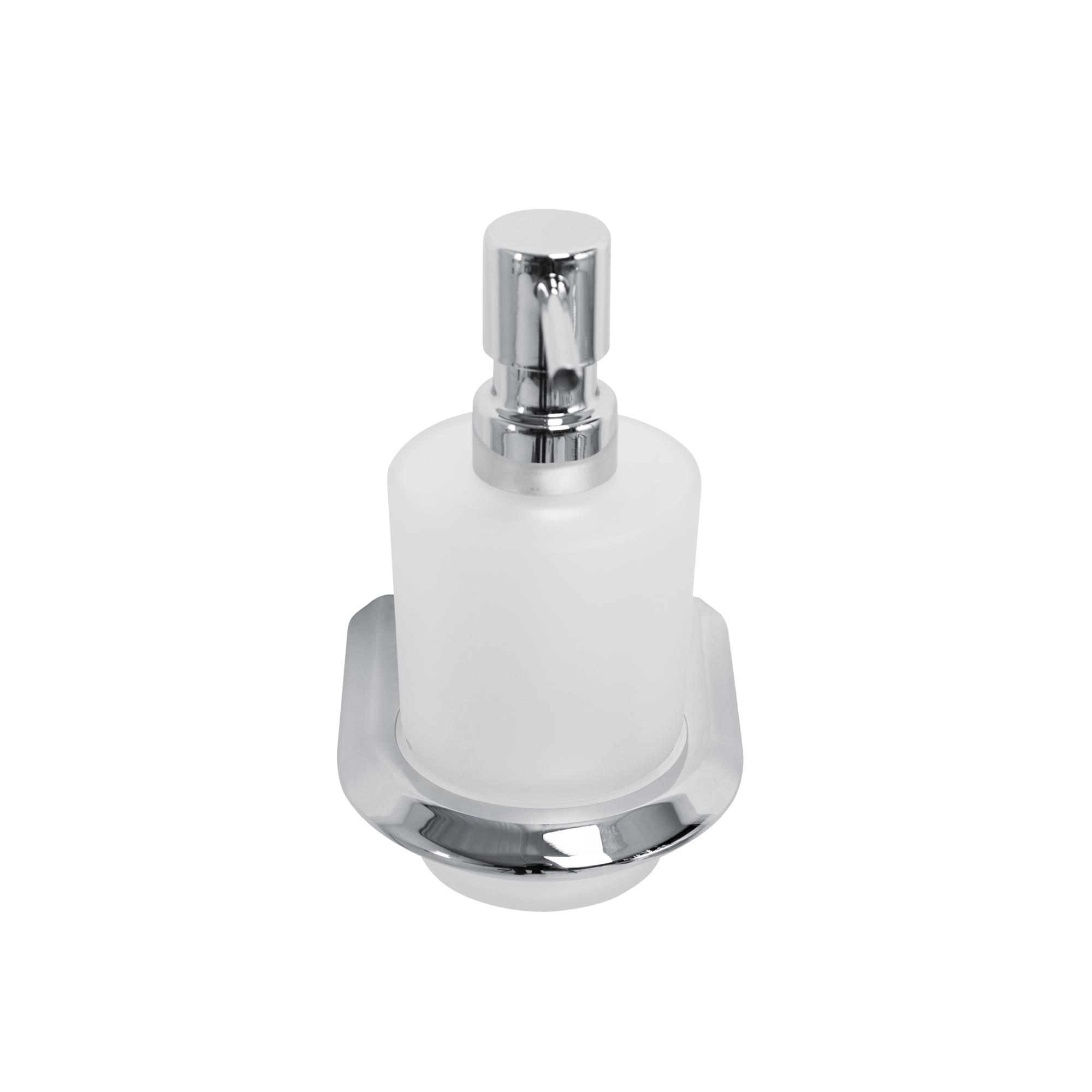 LINER-SOIS-V-01 Диспенсер для мыла подвесной, стекло, исполнение хром - Gidratop.ru изображение