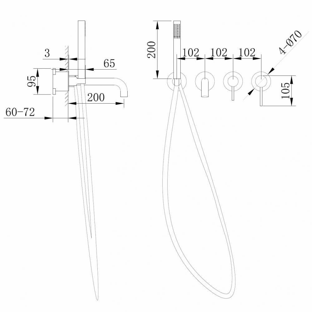 Смеситель ABBER Wasser Kreis AF8130NG для ванны скрытого монтажа, никель - Gidratop.ru изображение
