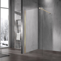 Душевая перегородка Walk-In VSW-1H120CLG, 1200*2000, матовый золотой, стекло прозрачное - Gidratop.ru изображение