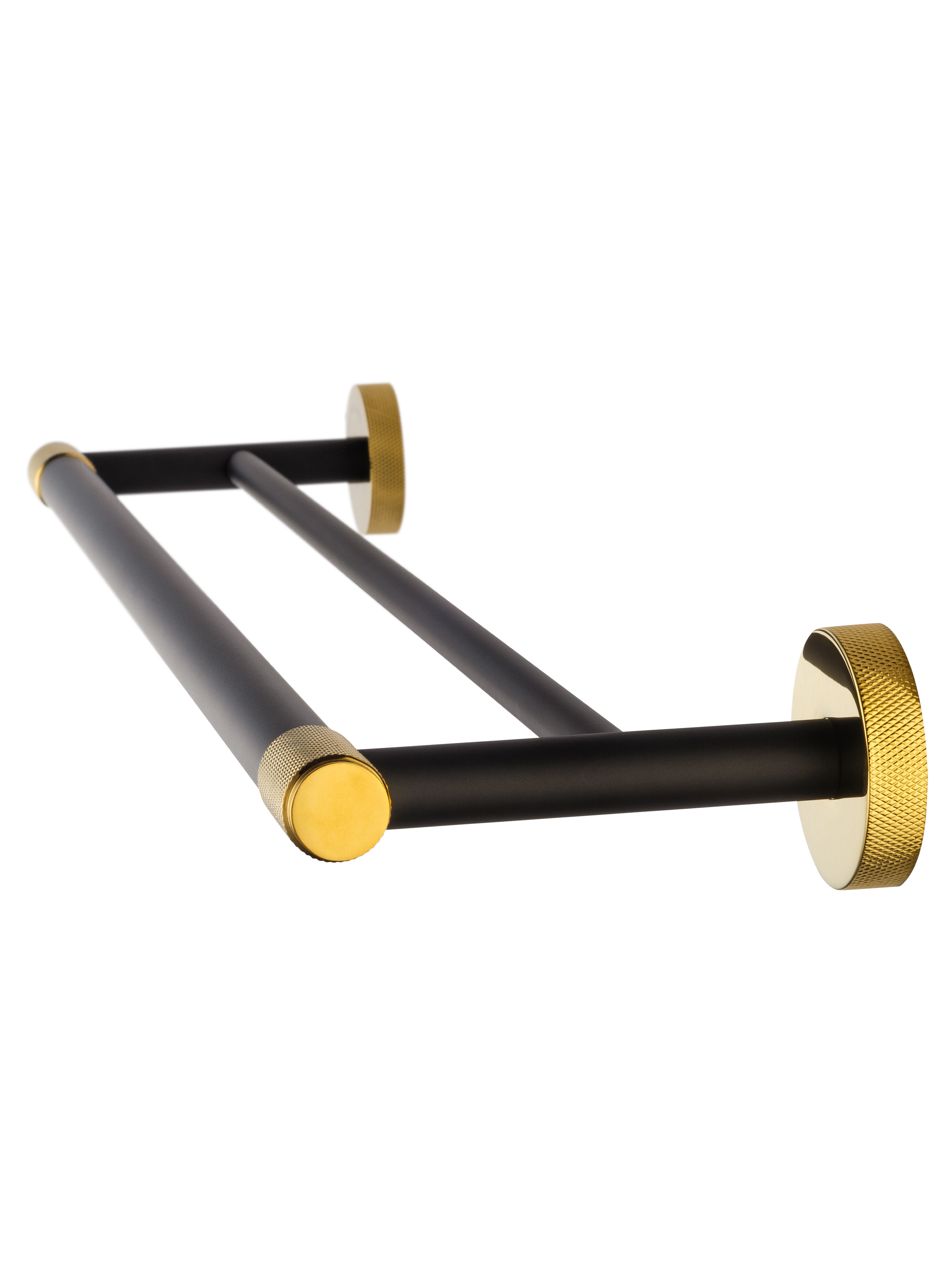 Полотенцедержатель двойной WONZON & WOGHAND MAJESTIC, Черный/Золото (WW-9211) - Gidratop.ru изображение