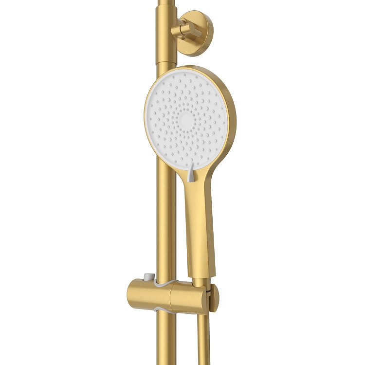 STYLUS-CD-BORO Душевая стойка со смесителем, брашированное золото - Gidratop.ru изображение