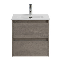 KRAFT База под раковину подвесная с двумя выкатными ящиками, Cemento Grigio, 500x460x500, KRAFT-500-2C-SO-CG - Gidratop.ru изображение