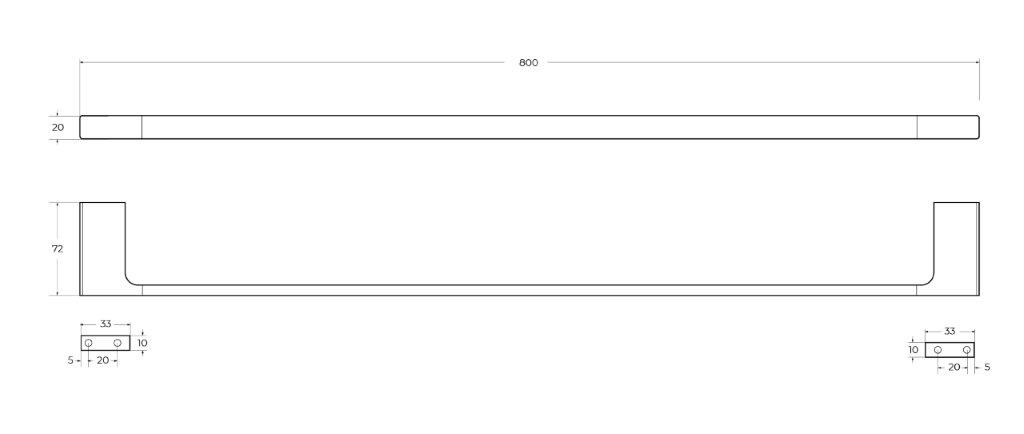 SLIDER-TH-80-NOP Полотенцедержатель 80 см, исполнение черный матовый - Gidratop.ru изображение