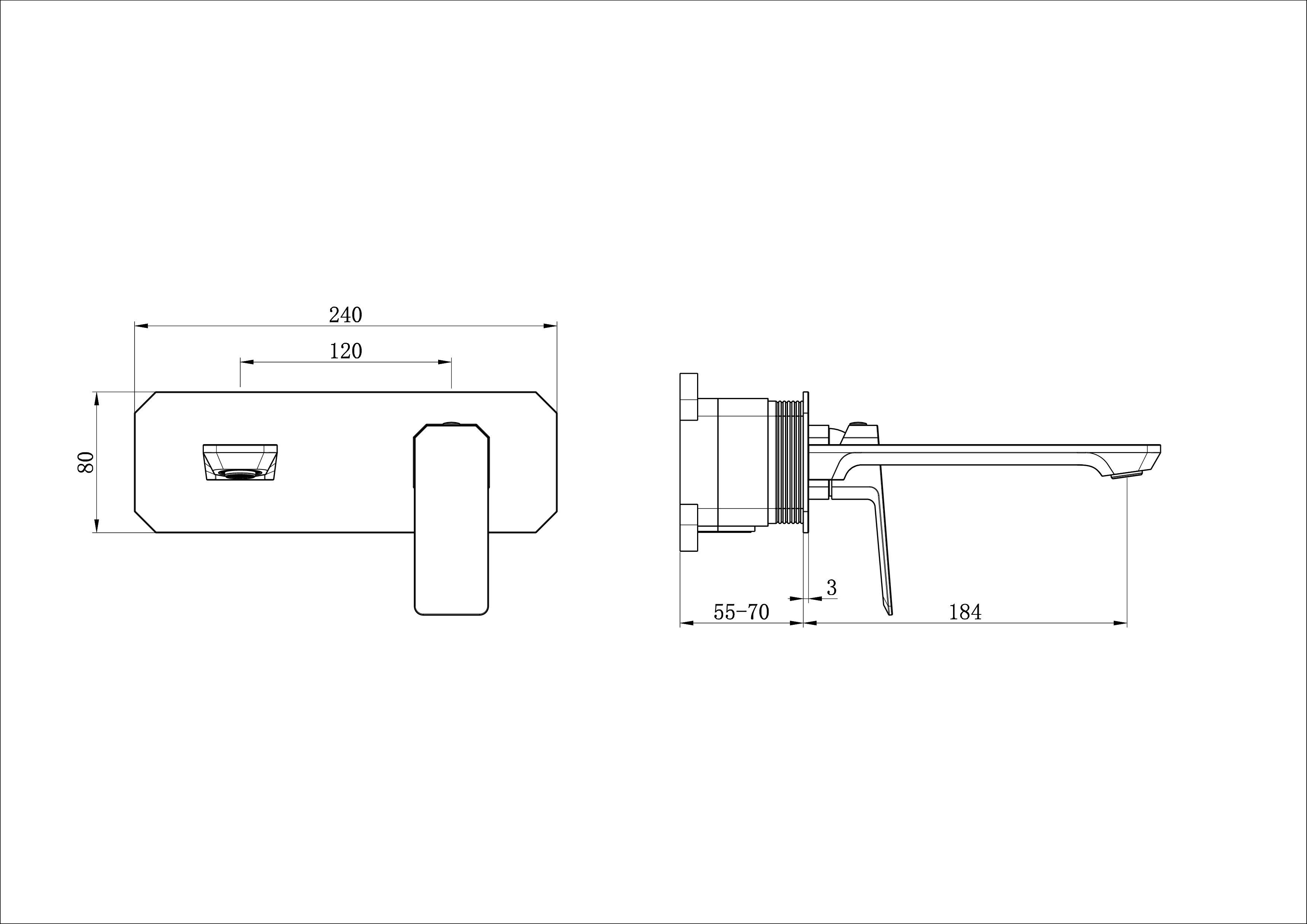 Смеситель для раковины встраиваемый WONZON & WOGHAND DIAMOND, Темный графит (WW-88869011-BGM ) - Gidratop.ru изображение