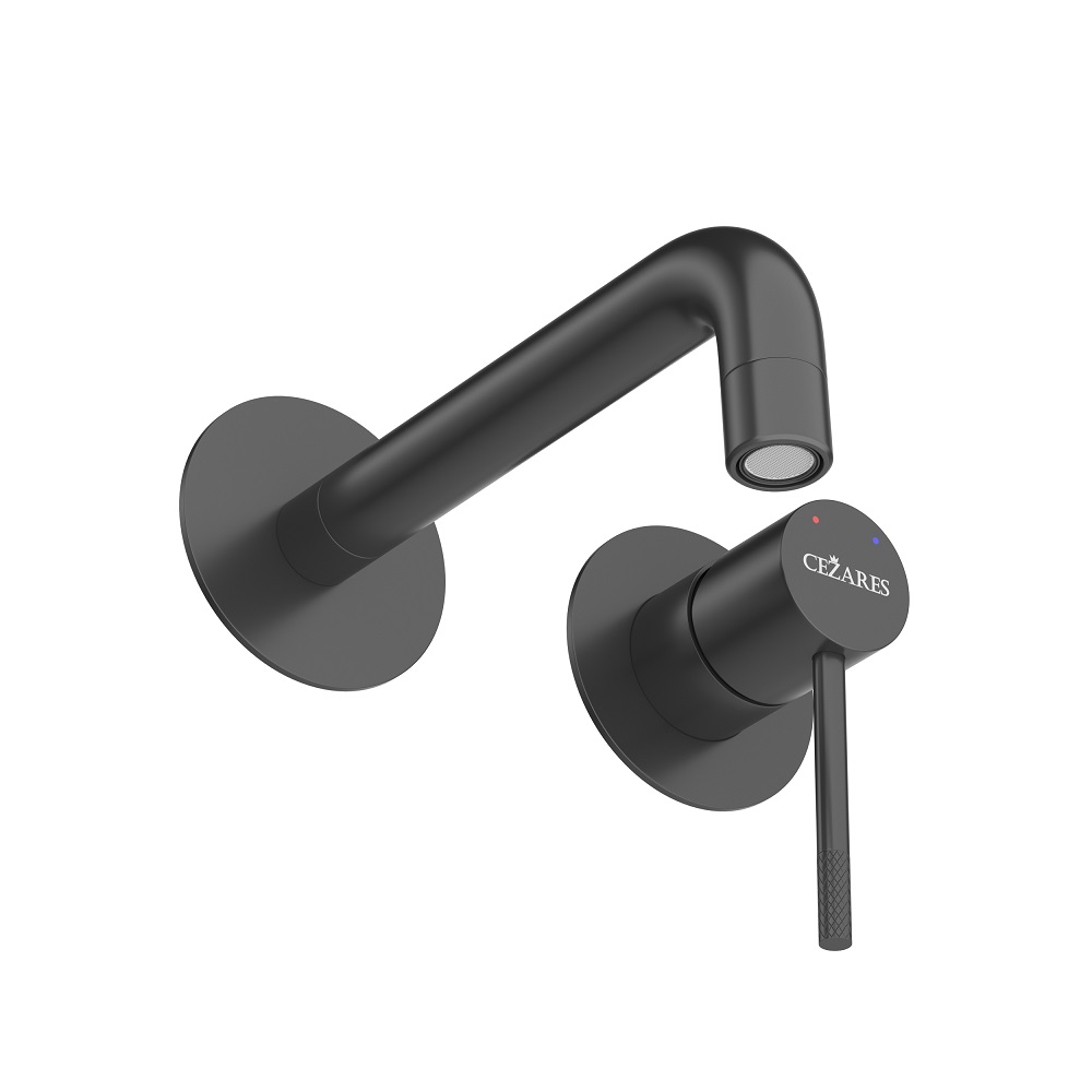 RELAX-BLI2-1-NOP-W0 Смеситель для раковины встраиваемый с внутренней частью, без донного клапана, черный матовый - Gidratop.ru изображение