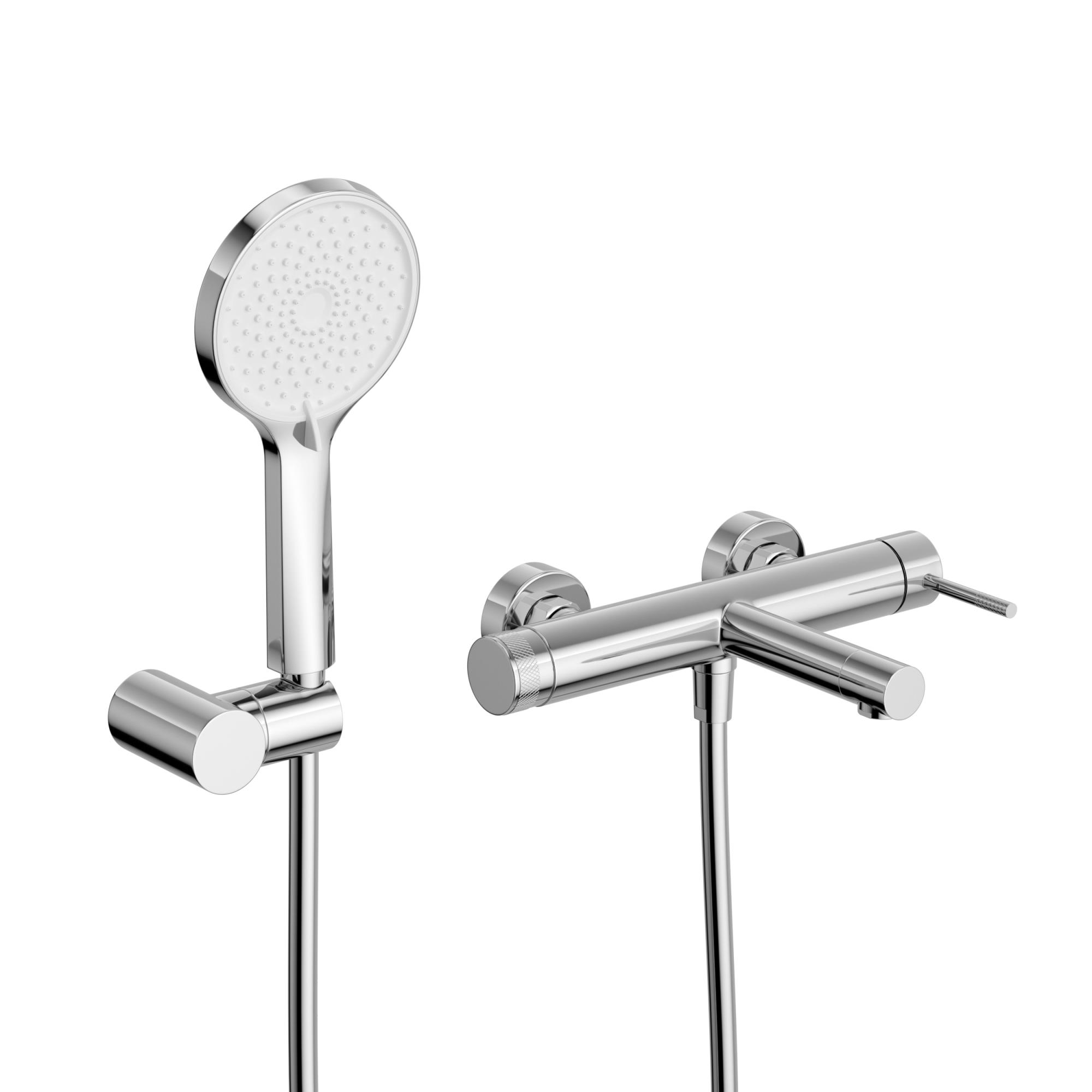 RELAX-VD-01 Смеситель для ванны и душа однорычажный в комплекте с ручным душем, шлангом и держателем, хром - Gidratop.ru изображение