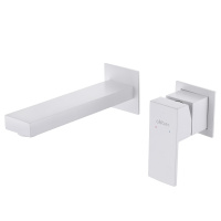 Смеситель ABBER Daheim AF8212W для раковины скрытого монтажа, белый матовый - Gidratop.ru изображение