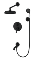 Душевая система встраиваемая WONZON & WOGHAND STEAM, Черный матовый (WW-88939008-MB) - Gidratop.ru изображение