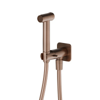 Newform X-STEEL 316 Гигиенический душ: руч. лейка, уголок с держателем, с запорным вентилем, на холодную воду, цвет: PVD Brushed copper bronze