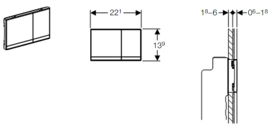 Клавиша Geberit Sigma Type 60 115.792.GH.1 цинковое литье, цвет хром полированный - Gidratop.ru изображение