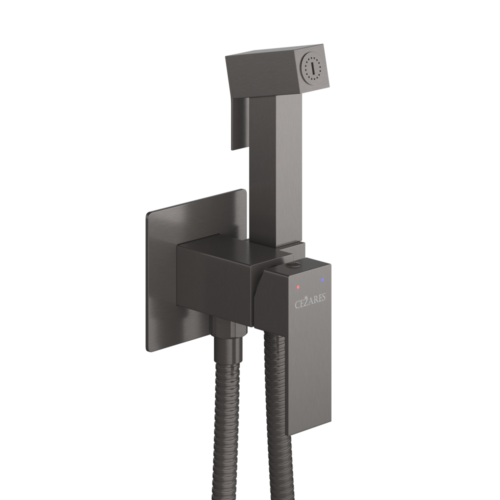 SLIDER-DIF-GM Гигиенический душ со смесителем, оружейная сталь - Gidratop.ru изображение