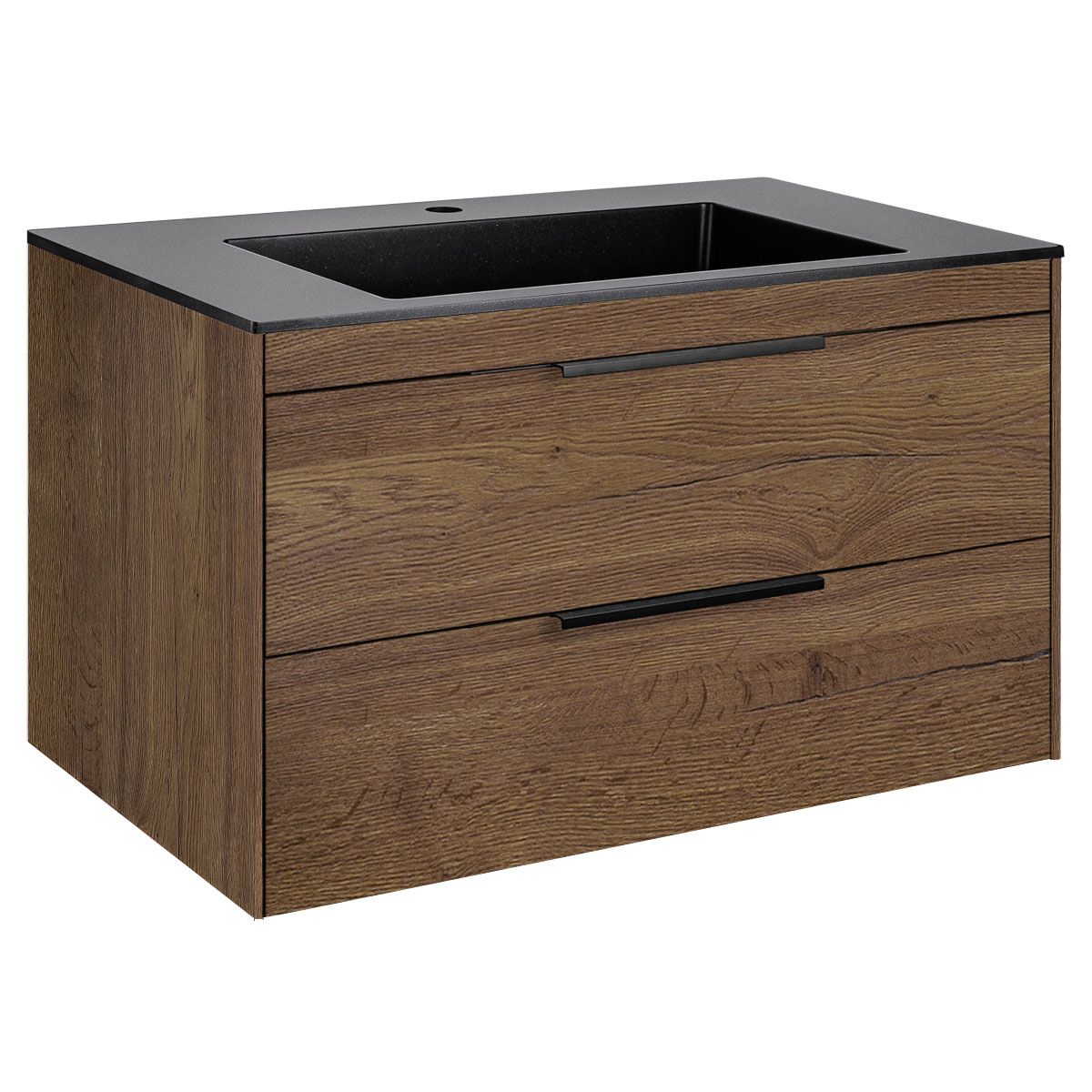 База под раковину Chiara 2D 800 подвесная, 2 выкатных ящика soft-close, T.Oak - Gidratop.ru изображение