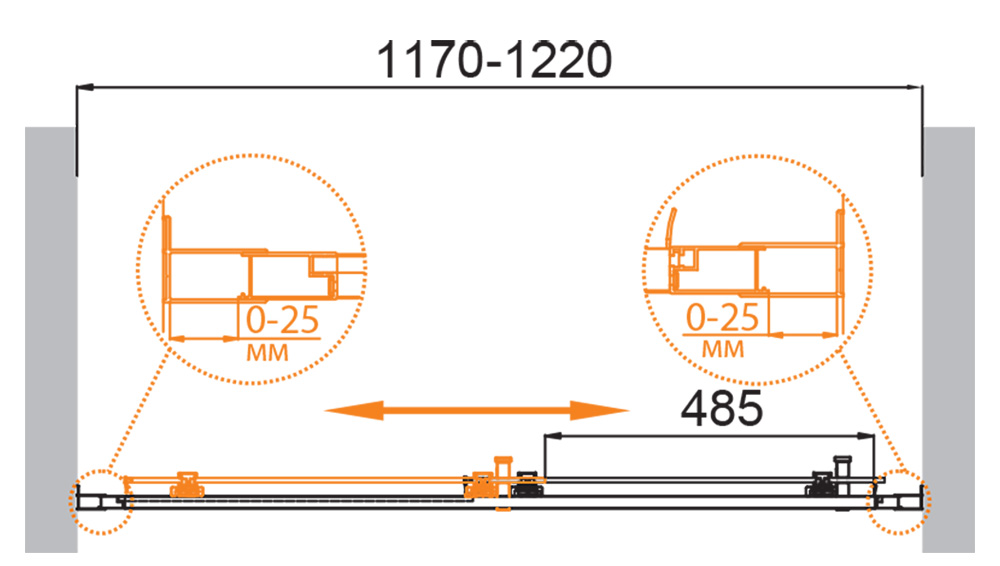 Душевая дверь CEZARES MOLVENO-BF-1-120-P-Cr - Gidratop.ru изображение