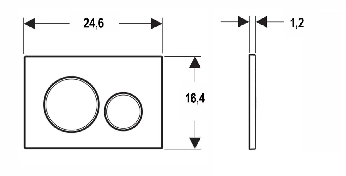 Клавиша Geberit Sigma Type 20, 115.882.DW.1, глянец черный, ободок черный матовый - Gidratop.ru изображение